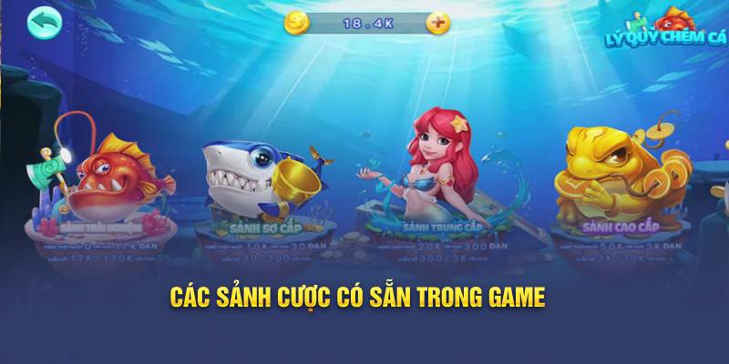 Các sảnh cược có sẵn trong game